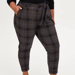 TORRID plaid tapered cigarette style crepe pants